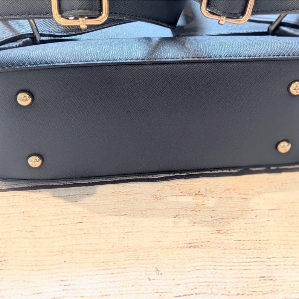 Calpak Navy Backpack with Gold Hardware Laptop Bag - Picture 9 of 9